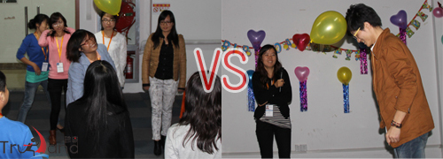 “頂氣球”比賽里，精靈小美女PK帥氣小伙