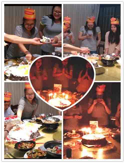 小壽星們共享生日蛋糕